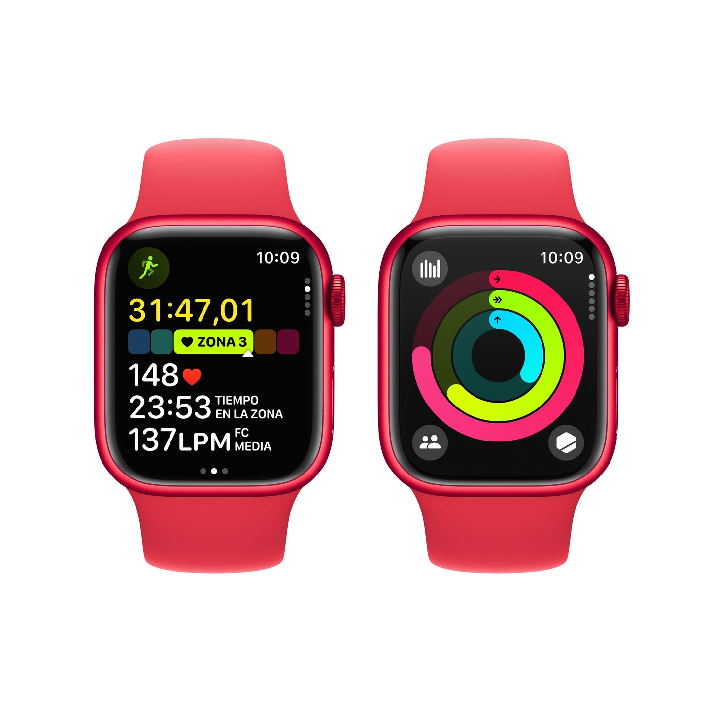 Apple Watch Series 9 (GPS) - Caja de aluminio (PRODUCT)RED de 41 mm - Correa deportiva (PRODUCT)RED - Talla M/L - Rossellimac