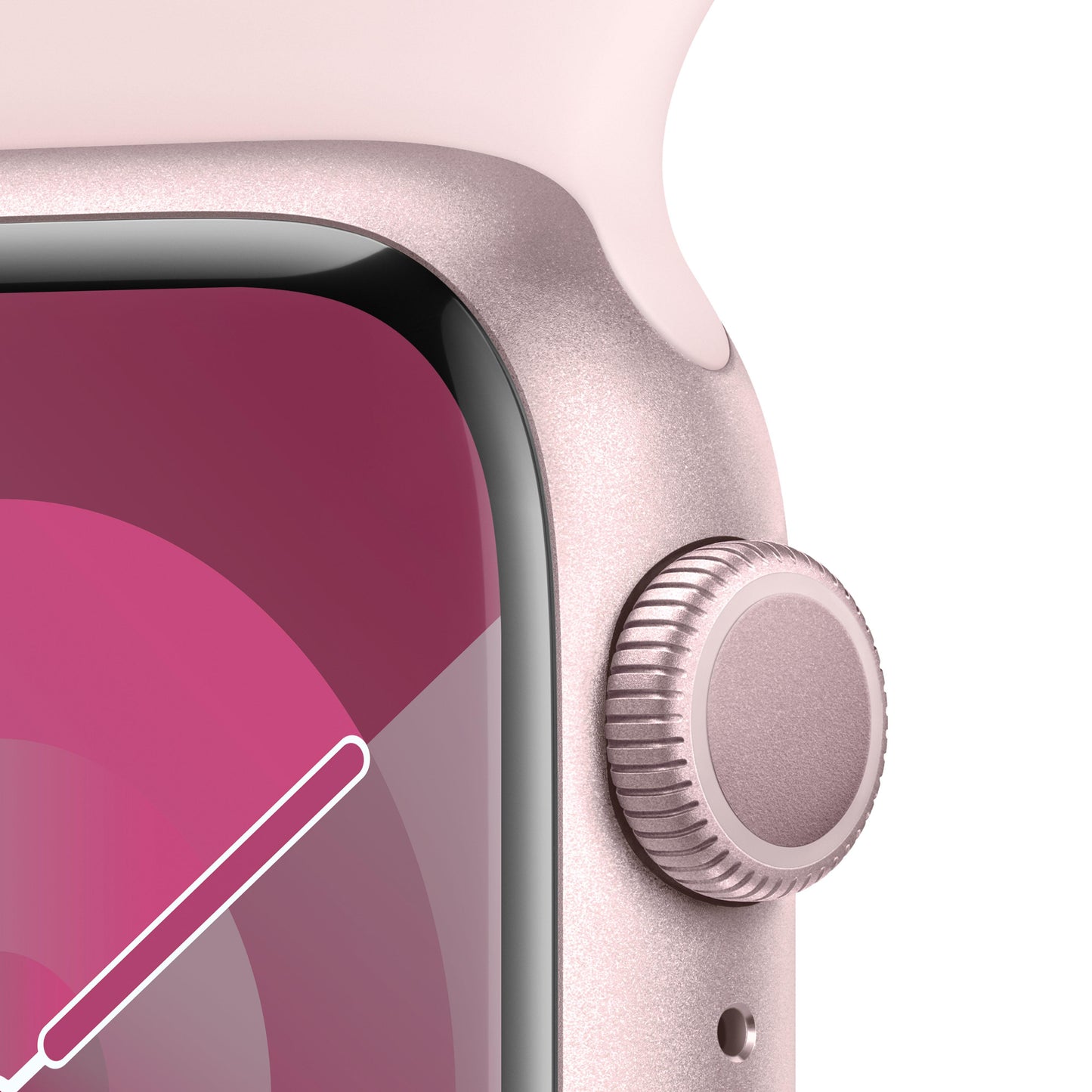 Apple Watch Series 9 (GPS) - Caja de aluminio en rosa de 41 mm - Correa deportiva rosa claro - Talla M/L