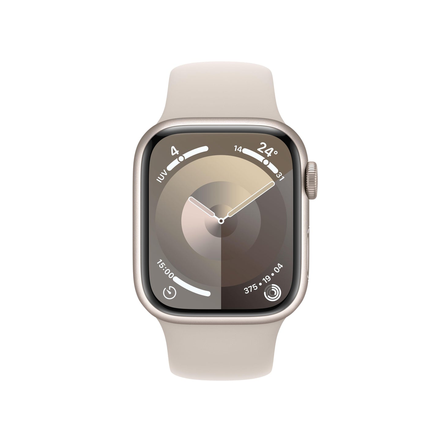 Apple Watch Series 9 (GPS) - Caja de aluminio en blanco estrella de 41 mm - Correa deportiva blanco estrella - Talla M/L - Rossellimac