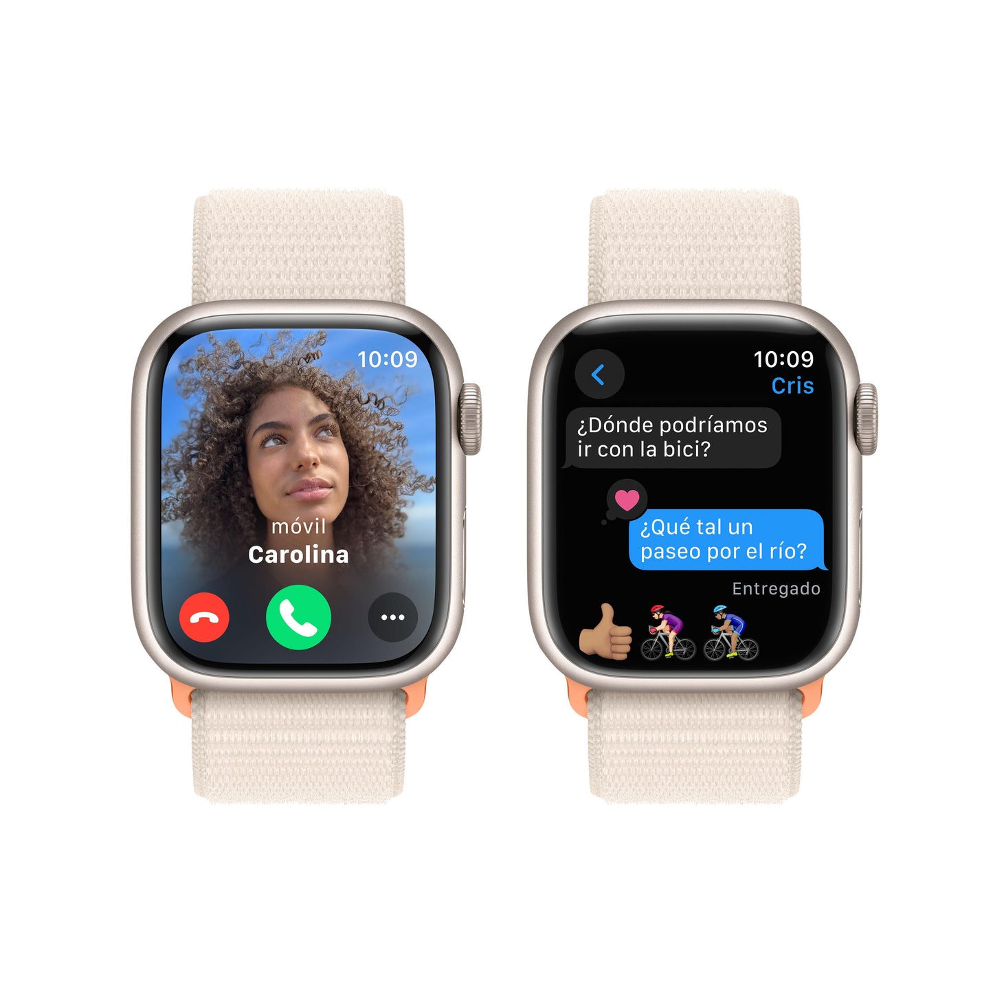 Apple Watch Series 9 (GPS) - Caja de aluminio en blanco estrella de 41 mm - Correa Loop deportiva blanco estrella - Rossellimac