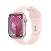 Apple Watch Series 9 (GPS) - Caja de aluminio en rosa de 45 mm - Correa deportiva rosa claro - Talla S/M - Rossellimac