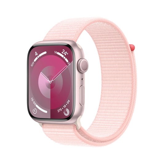 Apple Watch Series 9 (GPS) - Caja de aluminio en rosa de 45 mm - Correa Loop deportiva rosa claro