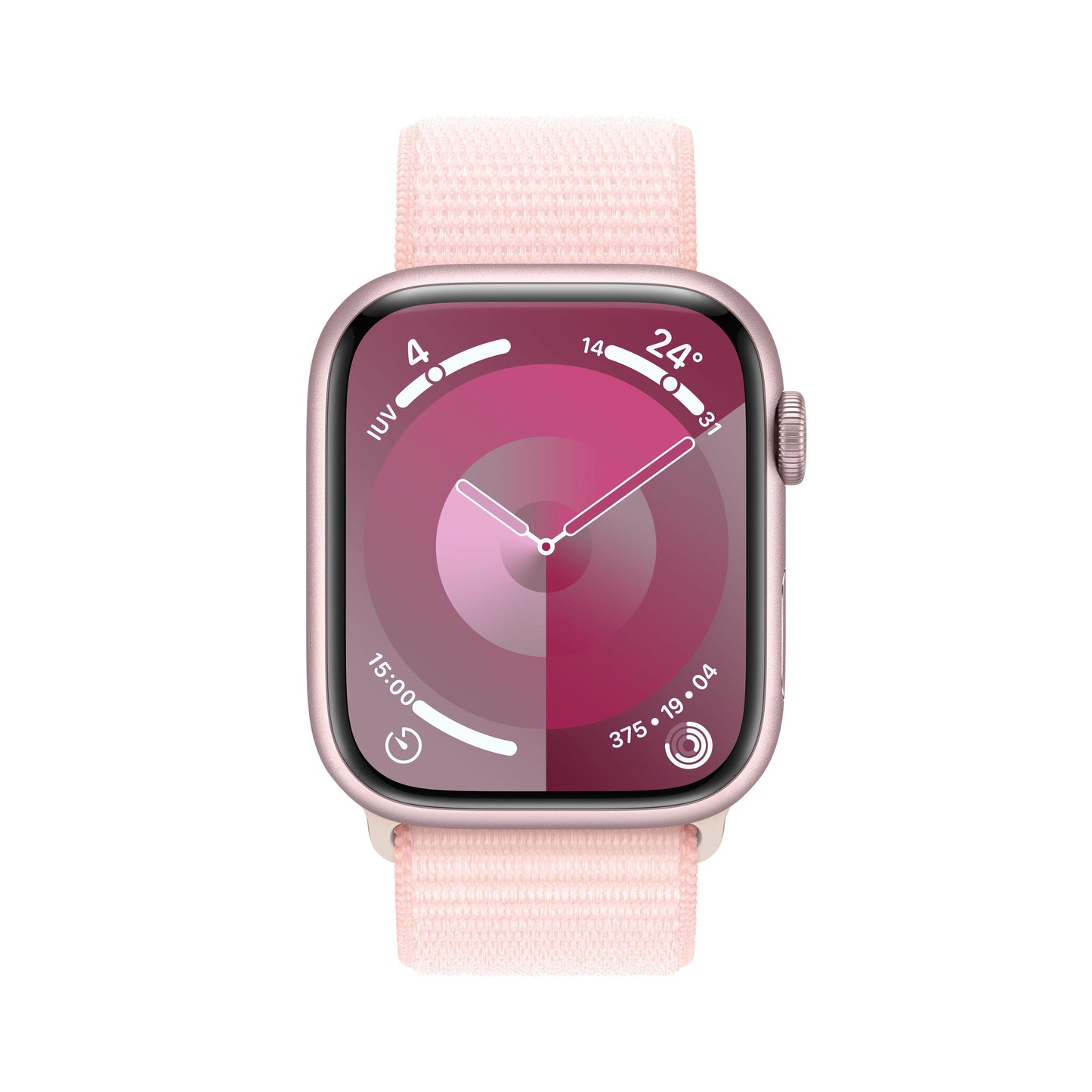 Apple Watch Series 9 (GPS) - Caja de aluminio en rosa de 45 mm - Correa Loop deportiva rosa claro