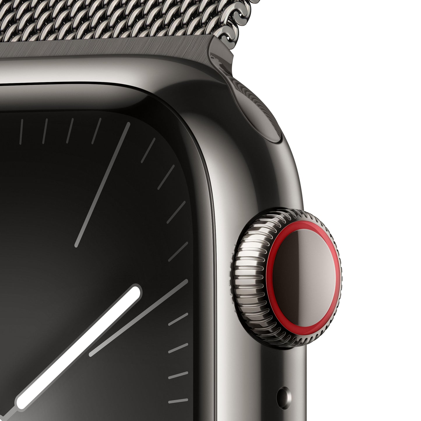Apple Watch Series 9 (GPS + Cellular) - Caja de acero inoxidable en grafito de 41 mm - Pulsera Milanese Loop en grafito