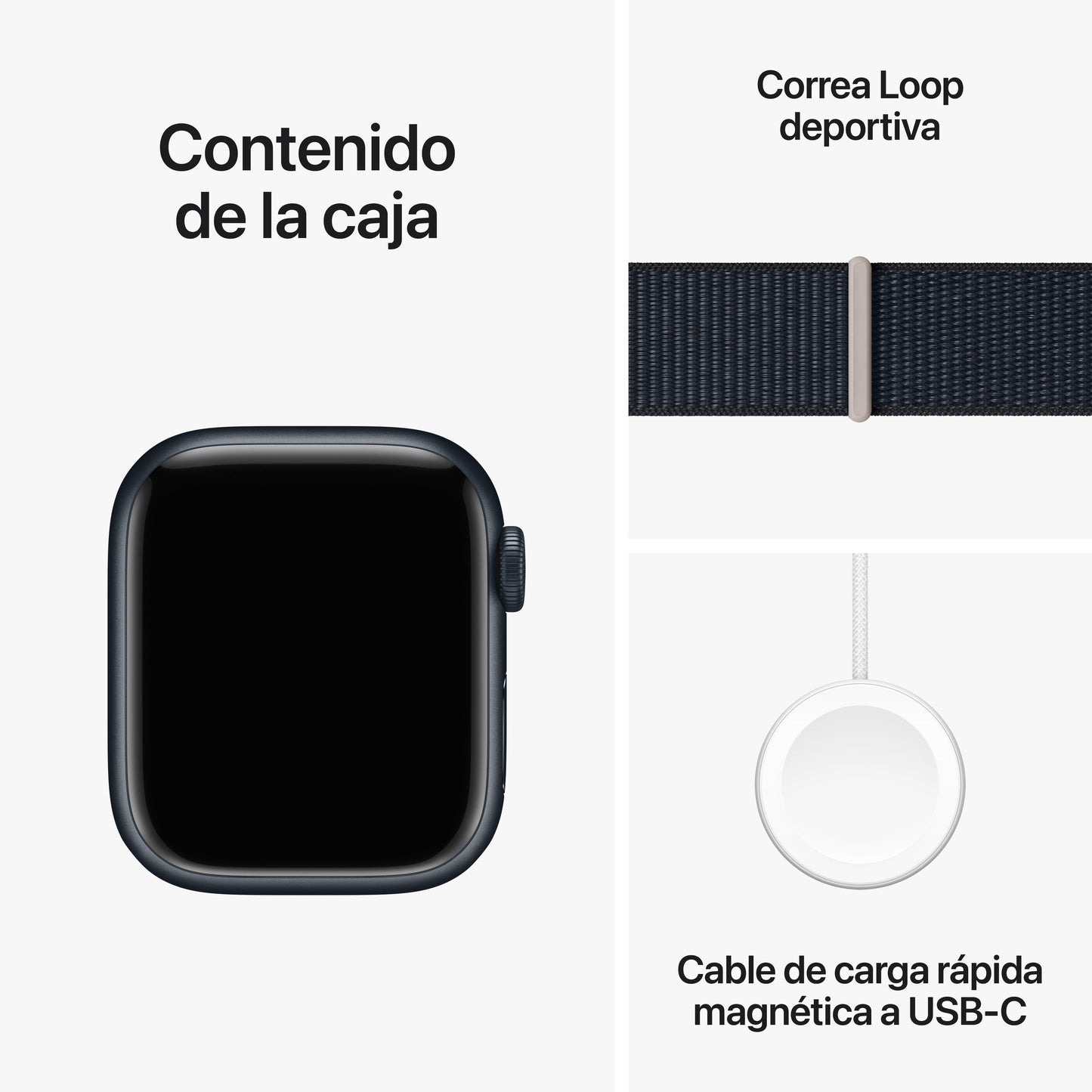 Apple Watch Series 9 (GPS + Cellular) - Caja de aluminio en color medianoche de 41 mm - Correa Loop deportiva color medianoche