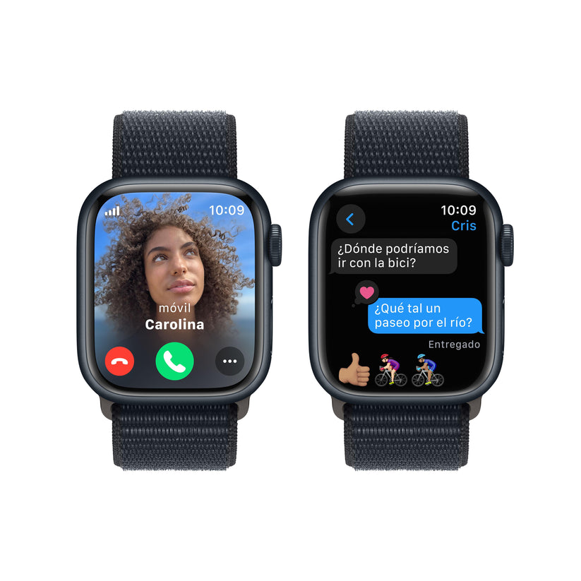 Apple Watch Series 9 (GPS + Cellular) - Caja de aluminio en color medianoche de 41 mm - Correa Loop deportiva color medianoche - Rossellimac