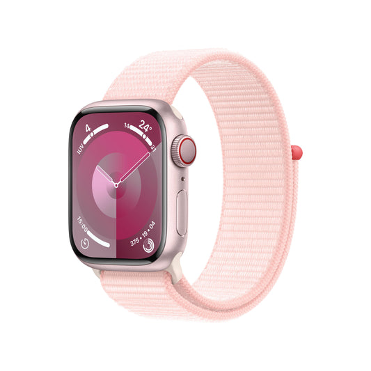 Apple Watch Series 9 (GPS + Cellular) - Caja de aluminio en rosa de 41 mm - Correa Loop deportiva rosa claro