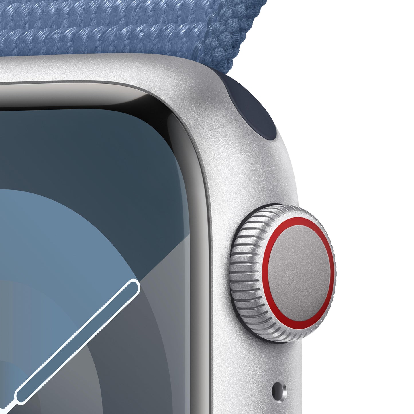 Apple Watch Series 9 (GPS + Cellular) - Caja de aluminio en plata de 41 mm - Correa Loop deportiva azul invierno - Rossellimac