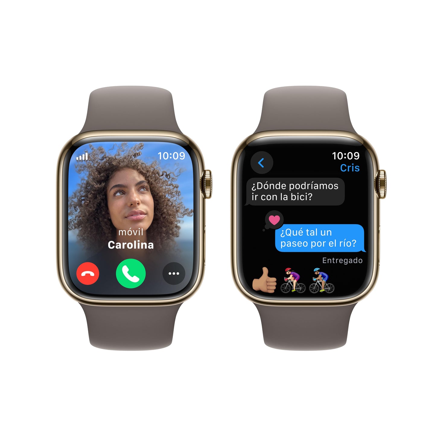 Apple Watch Series 9 (GPS  Cellular) - Caja de acero inoxidable en oro de 45 mm - Correa deportiva color arcilla - Talla M/L - Rossellimac