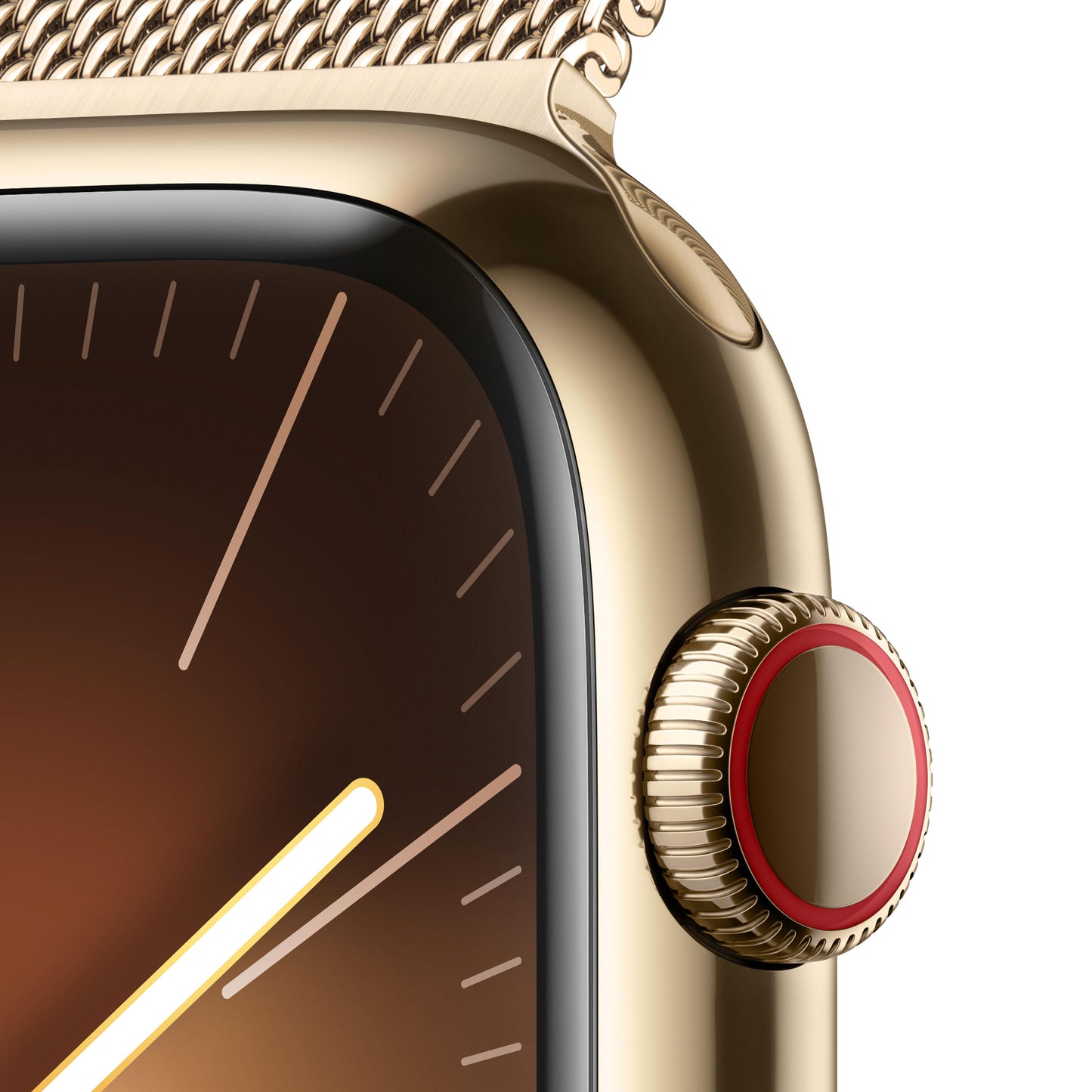 Apple Watch Series 9 (GPS + Cellular) - Caja de acero inoxidable en oro de 45 mm - Pulsera Milanese Loop en oro