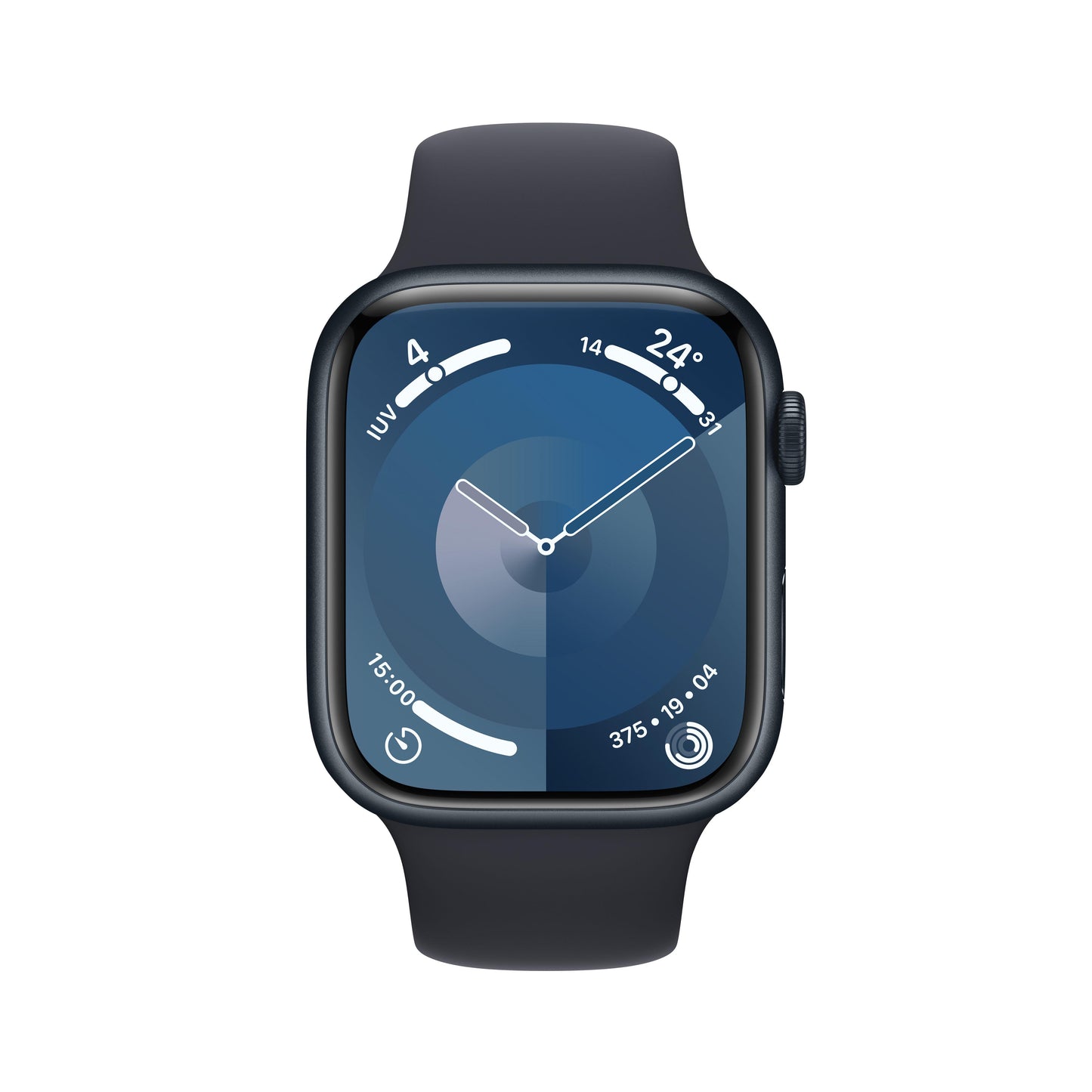 Apple Watch Series 9 (GPS + Cellular) - Caja de aluminio en color medianoche de 45 mm - Correa deportiva color medianoche - Talla M/L