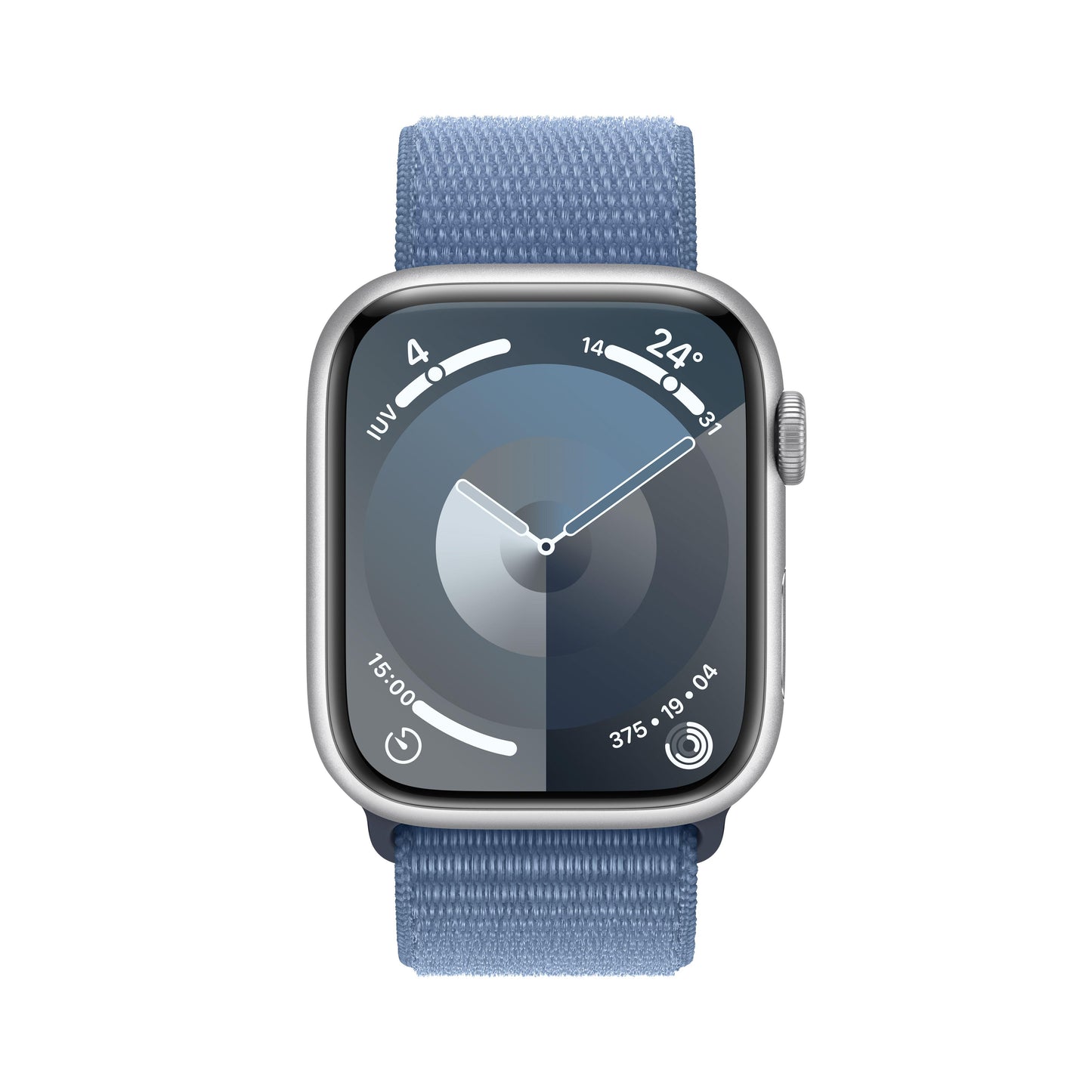 Apple Watch Series 9 (GPS + Cellular) - Caja de aluminio en plata de 45 mm - Correa Loop deportiva azul invierno