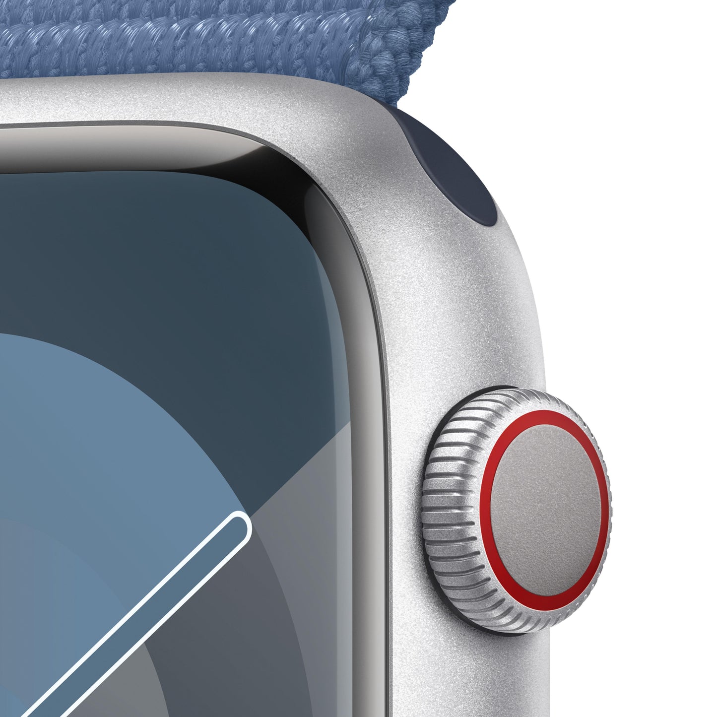 Apple Watch Series 9 (GPS + Cellular) - Caja de aluminio en plata de 45 mm - Correa Loop deportiva azul invierno
