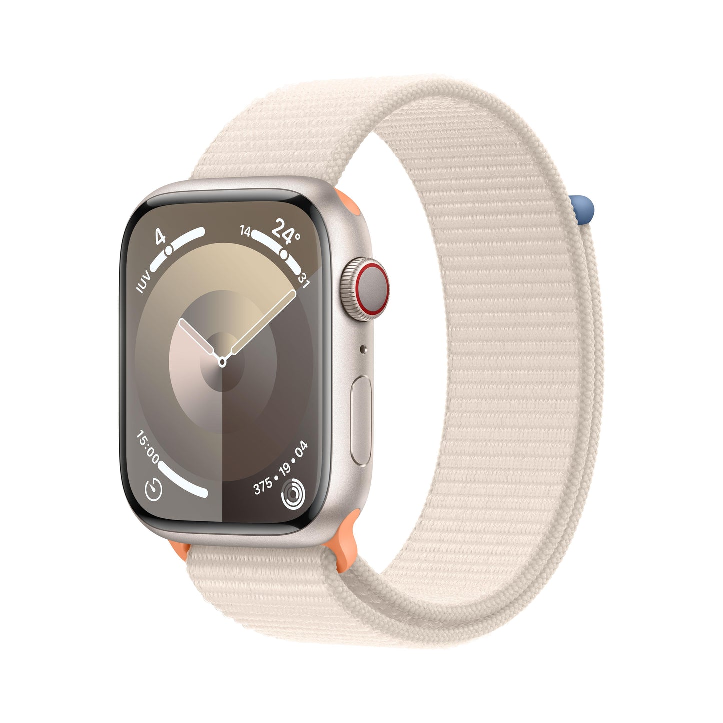 Apple Watch Series 9 (GPS + Cellular) - Caja de aluminio en blanco estrella de 45 mm - Correa Loop deportiva blanco estrella