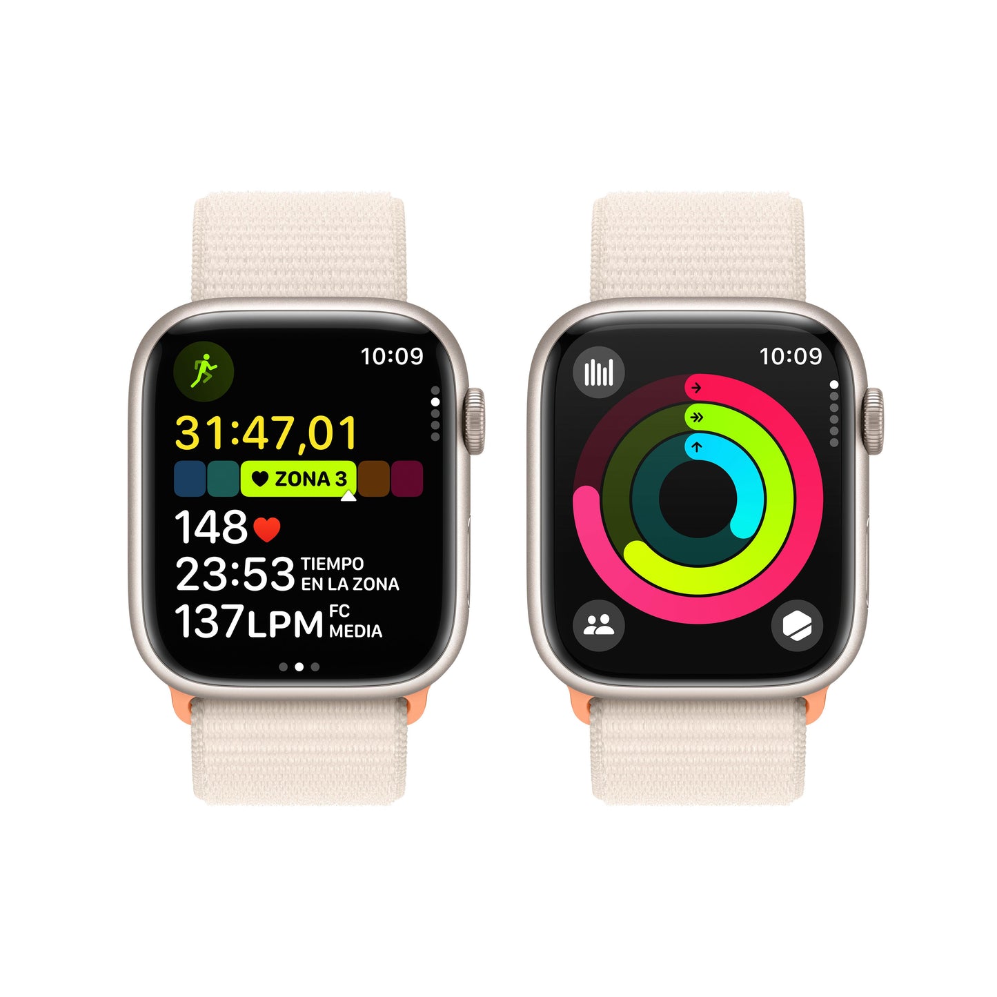 Apple Watch Series 9 (GPS + Cellular) - Caja de aluminio en blanco estrella de 45 mm - Correa Loop deportiva blanco estrella
