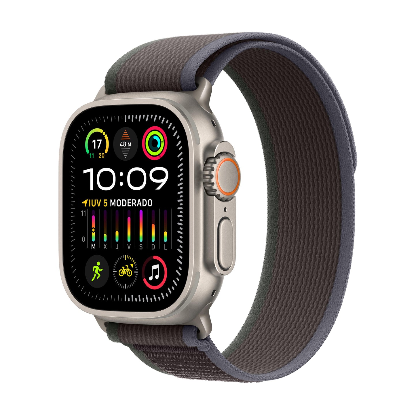 Apple Watch Ultra 2 (GPS + Cellular) - Caja de titanio de 49 mm - Correa Loop Trail azul/negra - Talla M/L