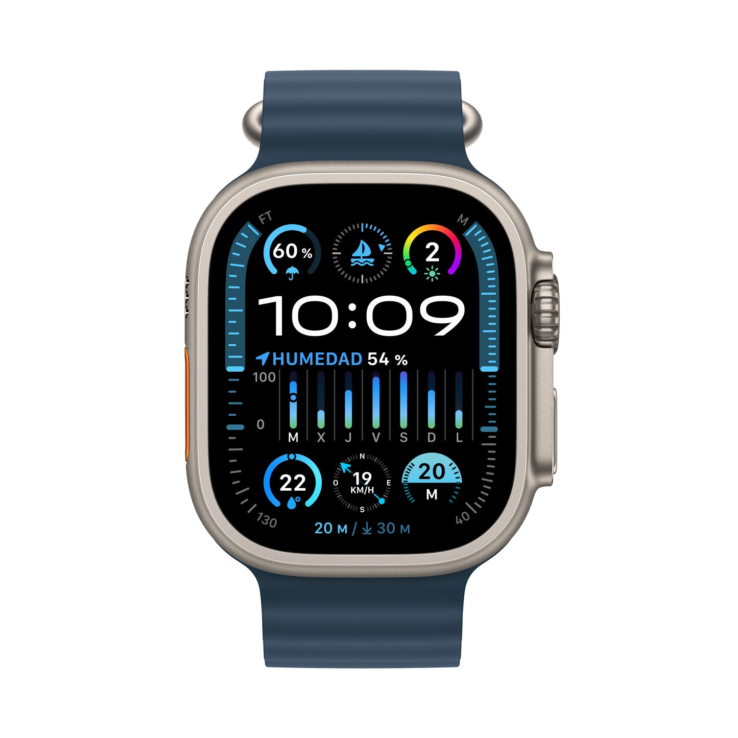 Apple Watch Ultra 2 (GPS + Cellular) - Caja de titanio de 49 mm - Correa Ocean azul