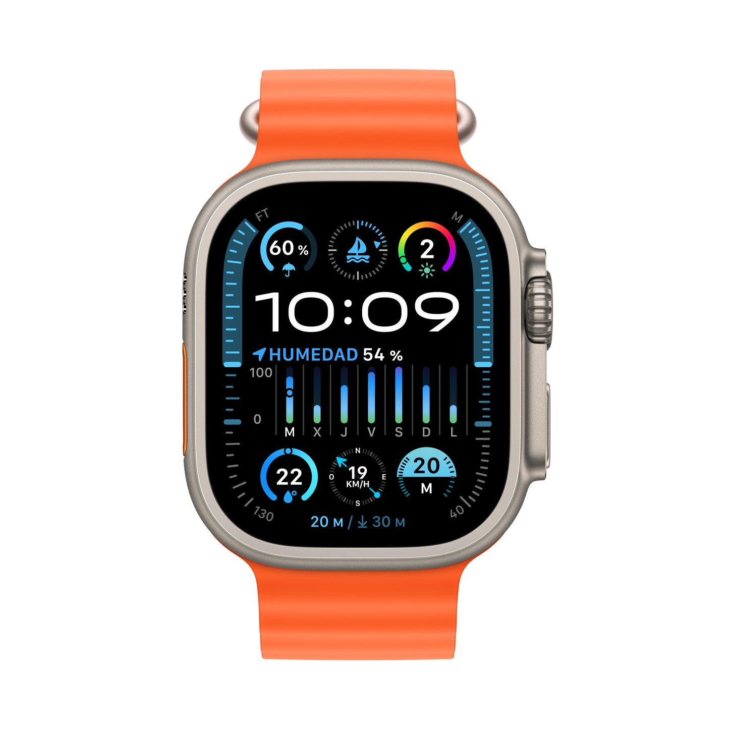 Apple Watch Ultra 2 (GPS + Cellular) - Caja de titanio de 49 mm - Correa Ocean naranja