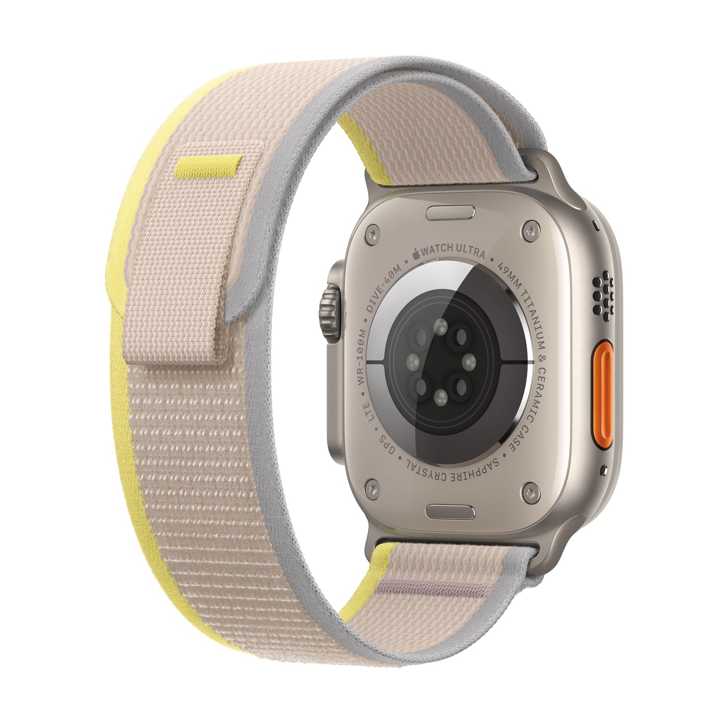 Apple Watch Ultra (GPS + Cellular) - Caja de titanio de 49 mm - Correa Loop Trail amarilla/beis - Talla S/M