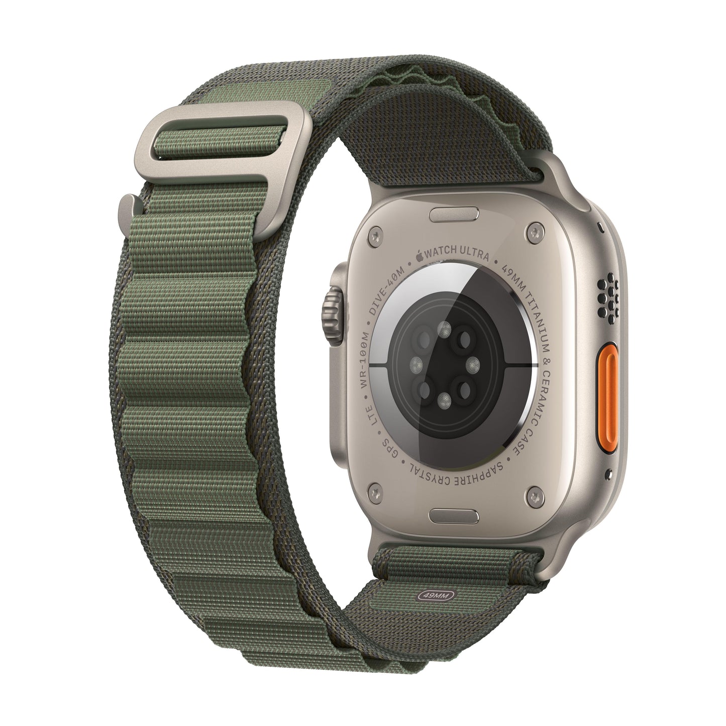 Apple Watch Ultra (GPS + Cellular) - Caja de titanio de 49 mm - Correa Loop Alpine verde - Talla L