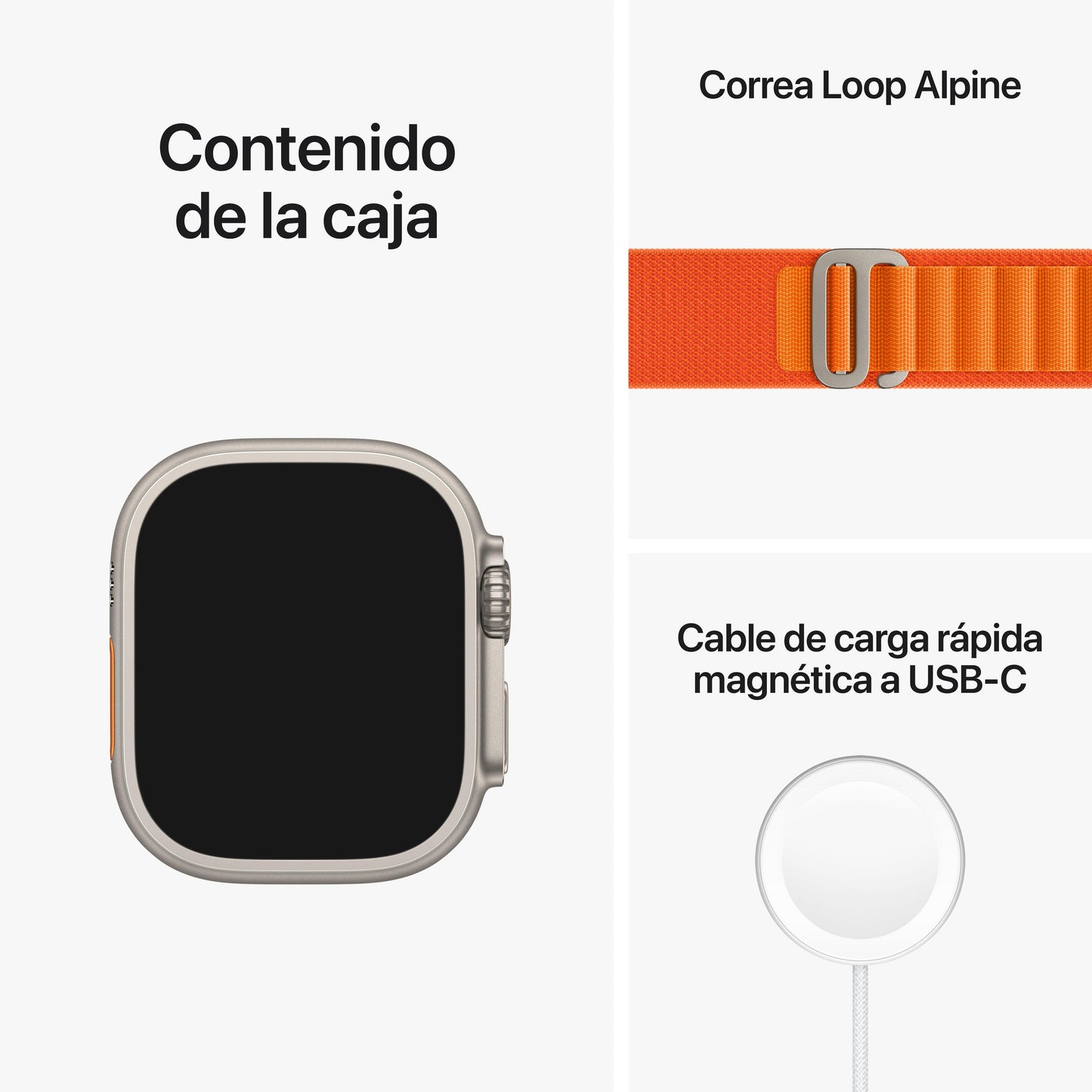 Apple Watch Ultra (GPS + Cellular) - Caja de titanio de 49 mm - Correa Loop Alpine naranja - Talla S