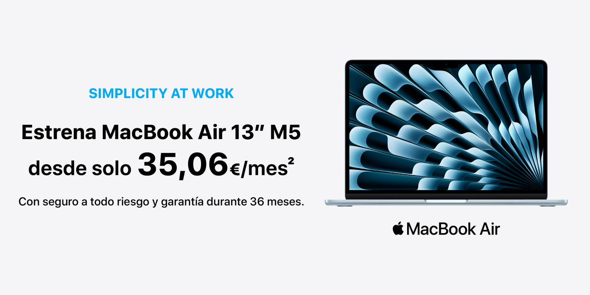 MacBook Air de 13 pulgadas con chip M5 en renting para empresas