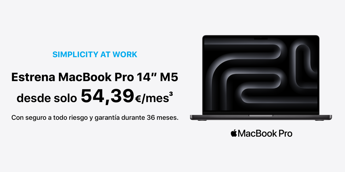 MacBook Pro de 14 pulgadas con chip M5 en renting para empresas