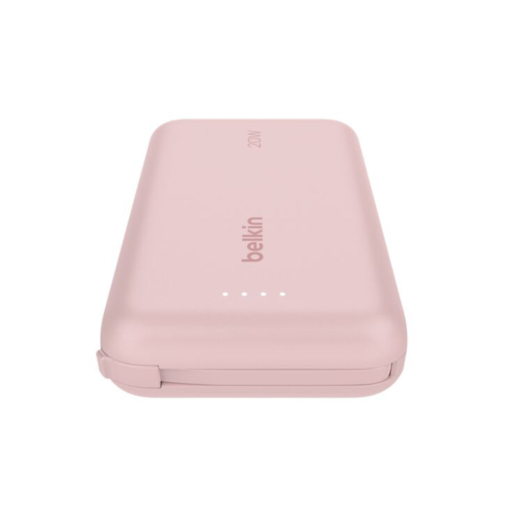 Batería externa 10K BoostCharge cable integrado USB-C de 20w Rosa | Belkin