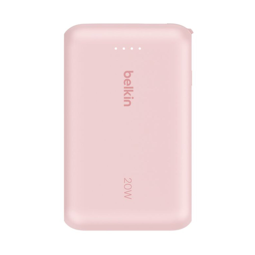 Batería externa 10K BoostCharge cable integrado USB-C de 20w Rosa | Belkin