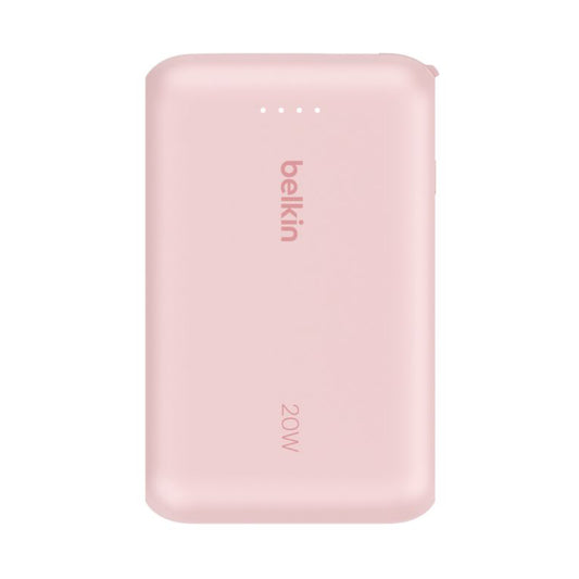 Batería externa 10K BoostCharge cable integrado USB-C de 20w Rosa | Belkin