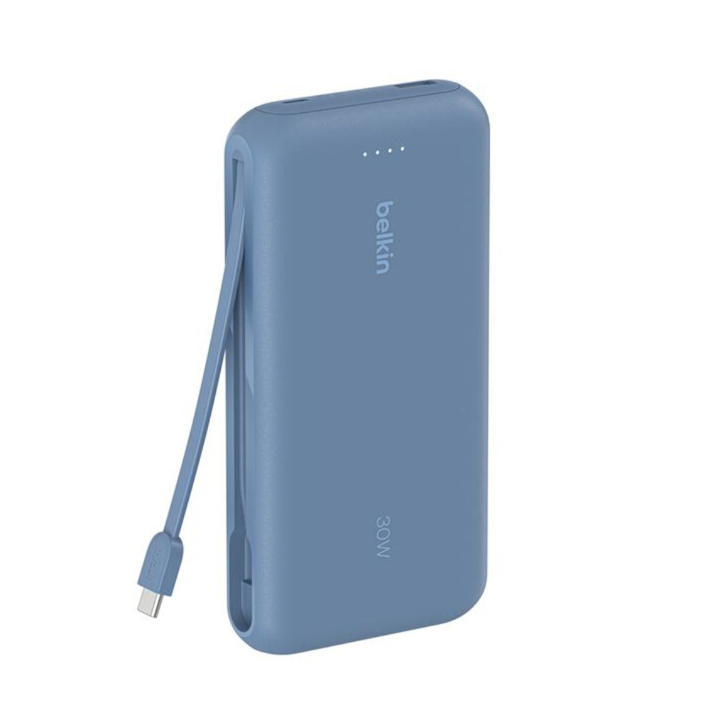 Batería externa 20K BoostCharge cable integrado USB-C de 30w Azul | Belkin
