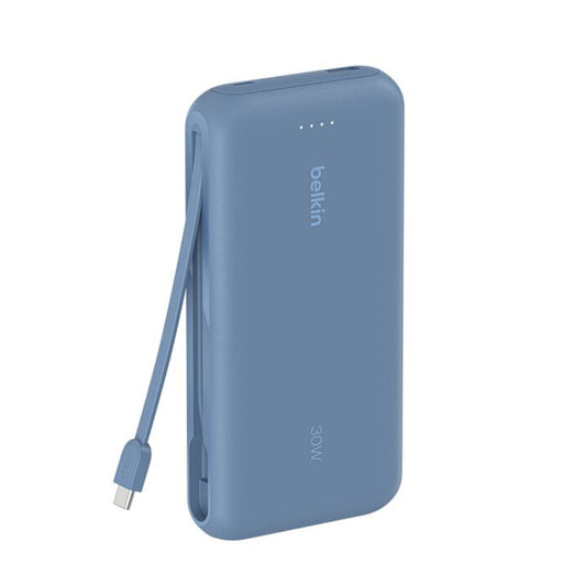 Batería externa 20K BoostCharge cable integrado USB-C de 30w Azul | Belkin