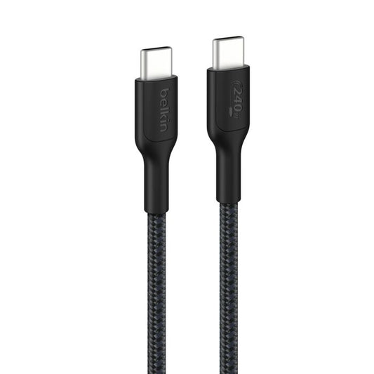 Cable trenzado USB-C a USB-C 2m 240W BoostCharge Negro | Belkin