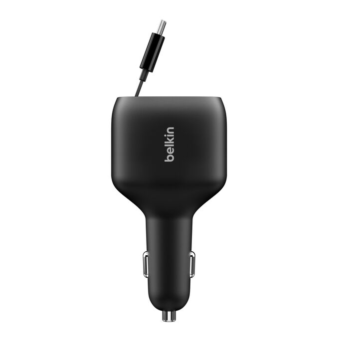 Cargador coche con cable retráctil de 75 W BoostCharge | Belkin