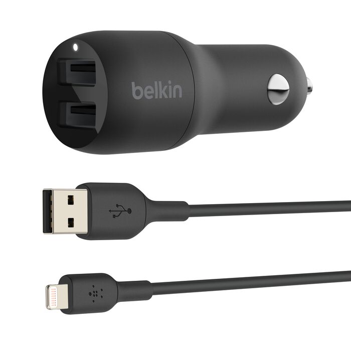 Cargador coche doble USB-A + Cable Lightning BoostCharge | Belkin