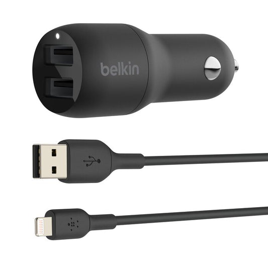 Cargador coche doble USB-A + Cable Lightning BoostCharge | Belkin
