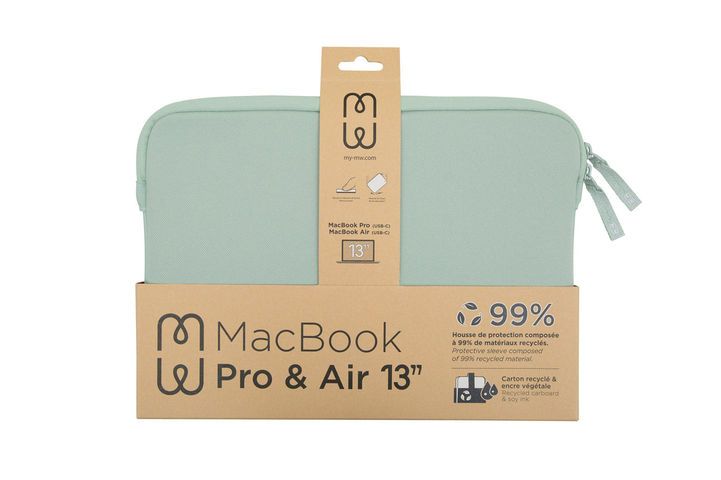 Funda para Macbook Air/Pro de 13" HORIZON de MW Verde - Rossellimac