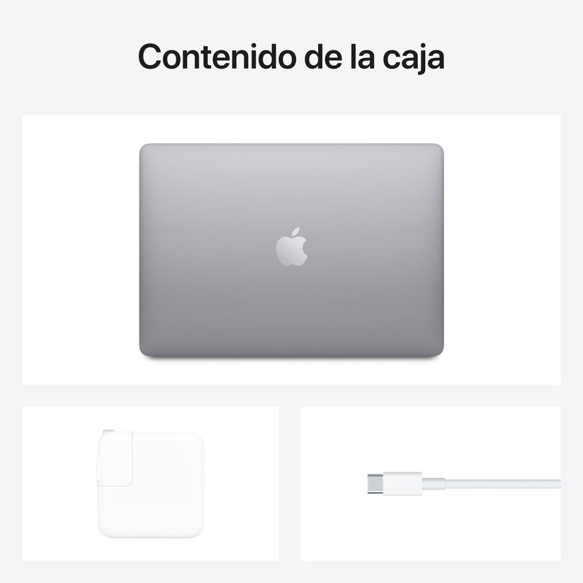 MacBook Air de 13 pulgadas Chip M1 de Apple con CPU de ocho núcleos y GPU de siete núcleos, Gris espacial, 8GB, 256 GB - Rossellimac