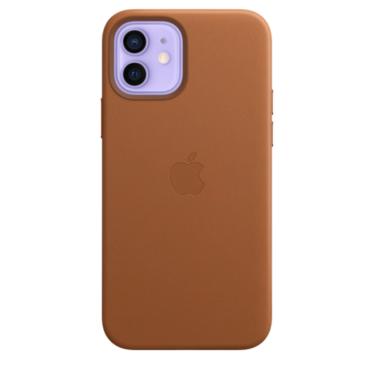 Funda de piel con MagSafe para el iPhone 12 y iPhone 12 Pro, Marrón caramelo - Rossellimac