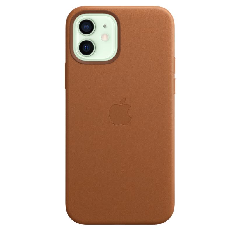 Funda de piel con MagSafe para el iPhone 12 y iPhone 12 Pro, Marrón caramelo - Rossellimac