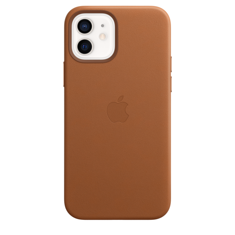 Funda de piel con MagSafe para el iPhone 12 y iPhone 12 Pro, Marrón caramelo - Rossellimac