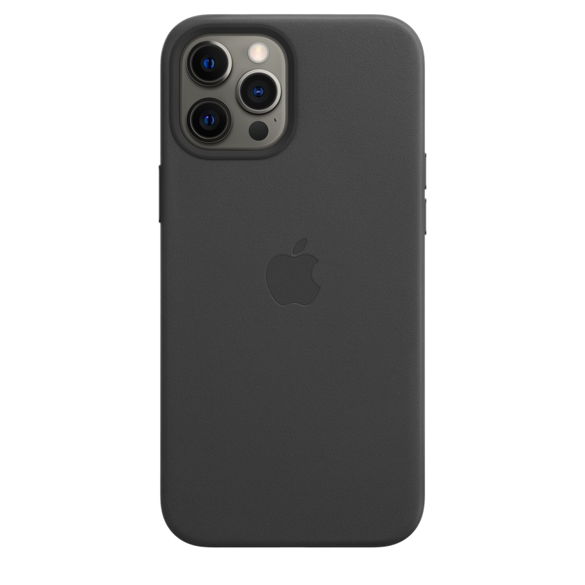 Funda de piel con MagSafe para el iPhone 12 Pro Max, Negro - Rossellimac