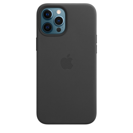 Funda de piel con MagSafe para el iPhone 12 Pro Max, Negro - Rossellimac