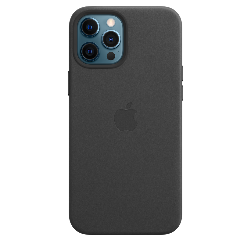 Funda de piel con MagSafe para el iPhone 12 Pro Max, Negro - Rossellimac