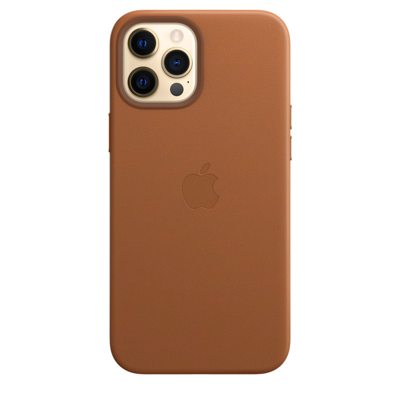 Funda de piel con MagSafe para el iPhone 12 Pro Max, Marrón caramelo - Rossellimac