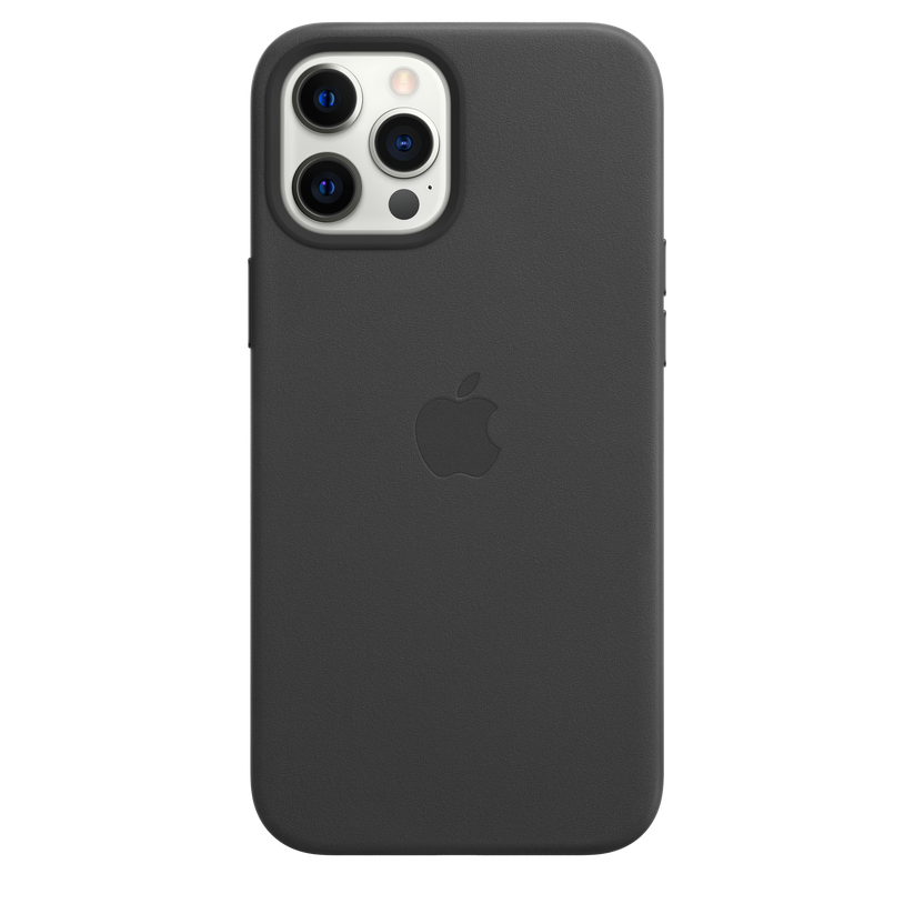 Funda de piel con MagSafe para el iPhone 12 Pro Max, Negro - Rossellimac