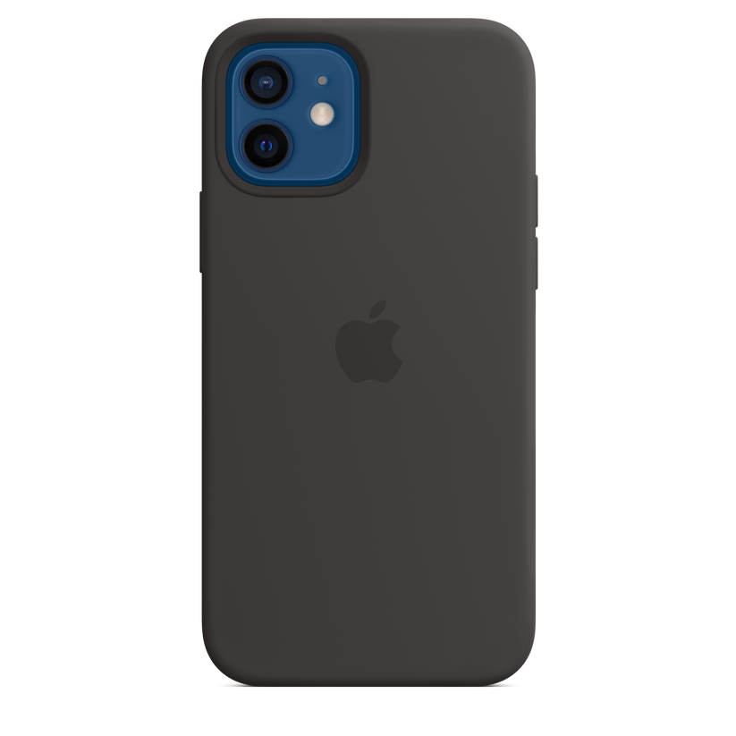 Funda de silicona con MagSafe para el iPhone 12 y iPhone 12 Pro, Negro - Rossellimac