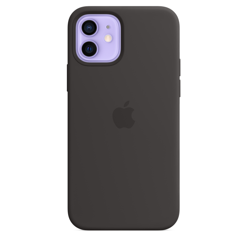 Funda de silicona con MagSafe para el iPhone 12 y iPhone 12 Pro, Negro - Rossellimac