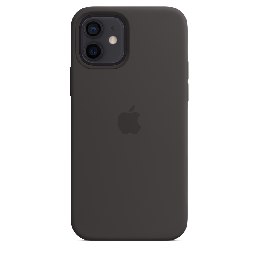 Funda de silicona con MagSafe para el iPhone 12 y iPhone 12 Pro, Negro - Rossellimac