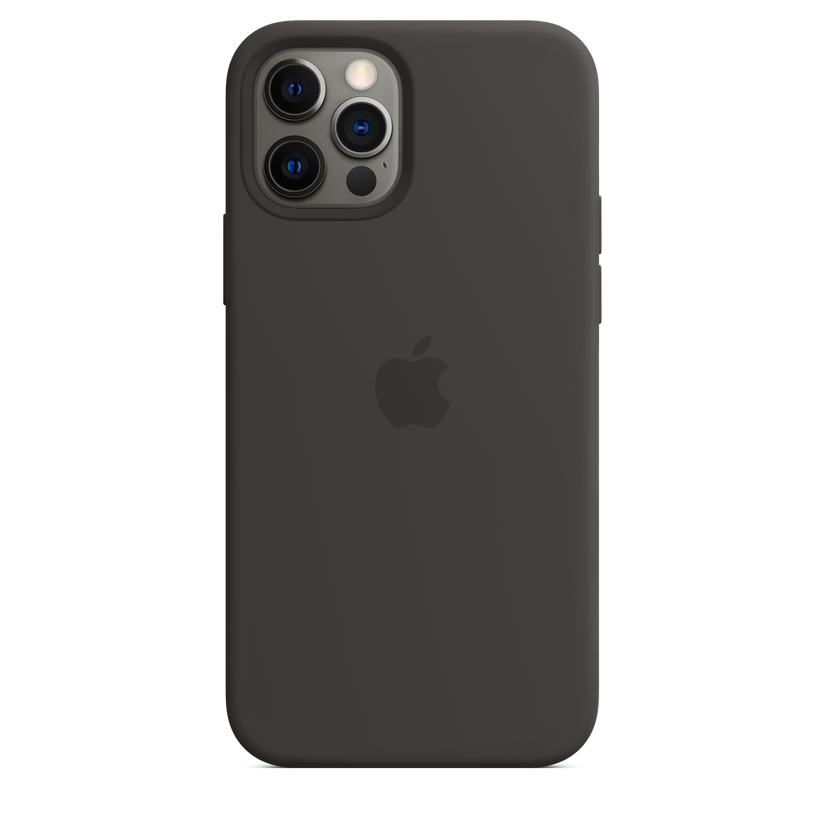 Funda de silicona con MagSafe para el iPhone 12 y iPhone 12 Pro, Negro - Rossellimac